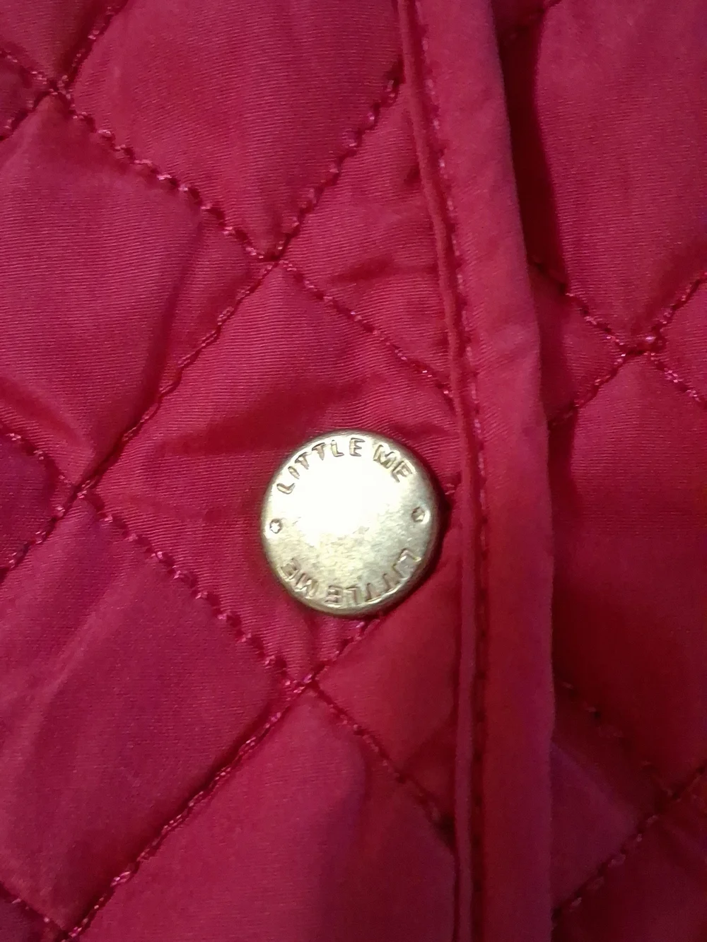 Little Me Quilted Hooded Vest in Red with Faux Fur Trim 24M 260956